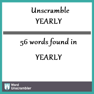 5 letter words with yearly