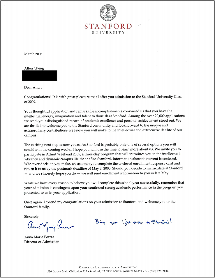 fake college acceptance letter template