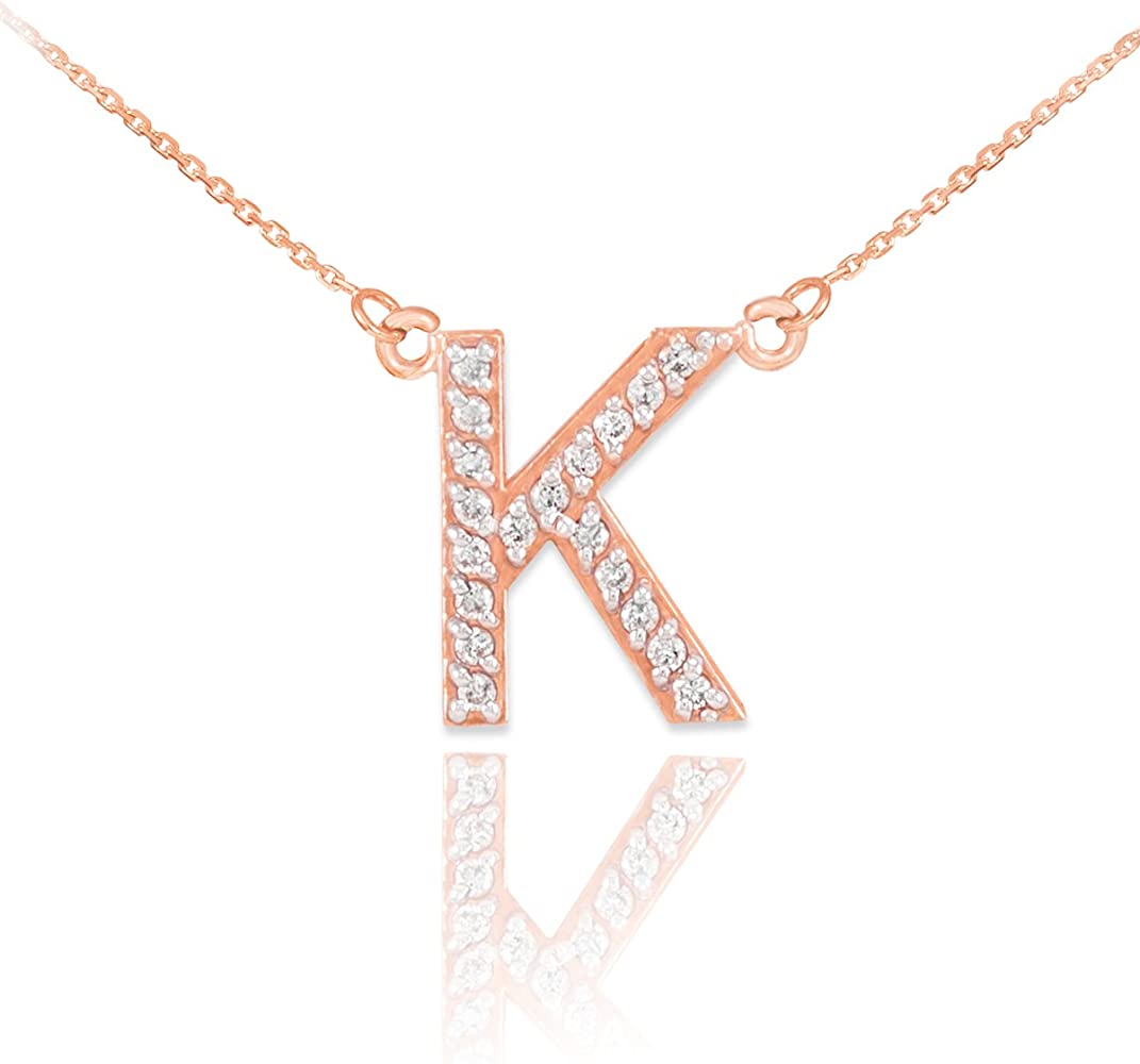 letter k necklace rose gold