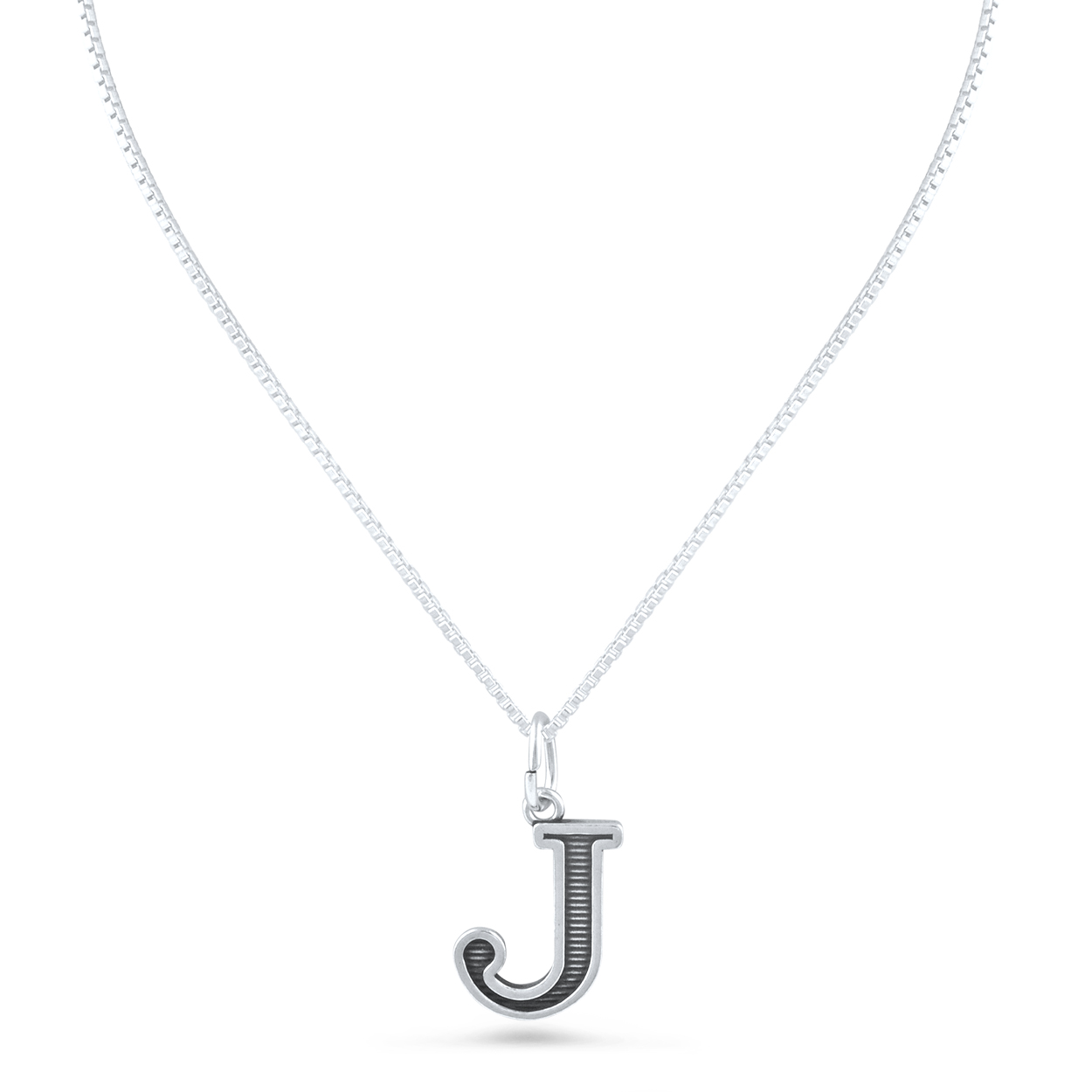 sterling silver necklace letter j