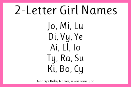 two letter names for baby girl