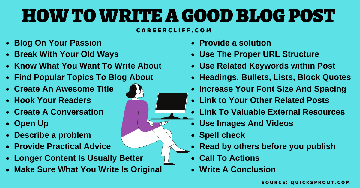list of tips to become the best blog writer in the blogging world and make it big ideas