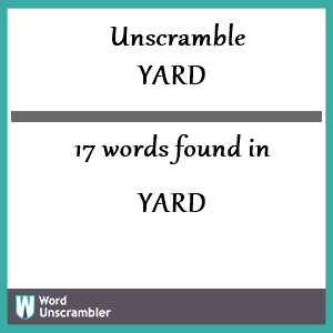 3 letter words with y a r d