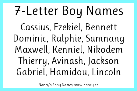 7 letter boy names that start with e