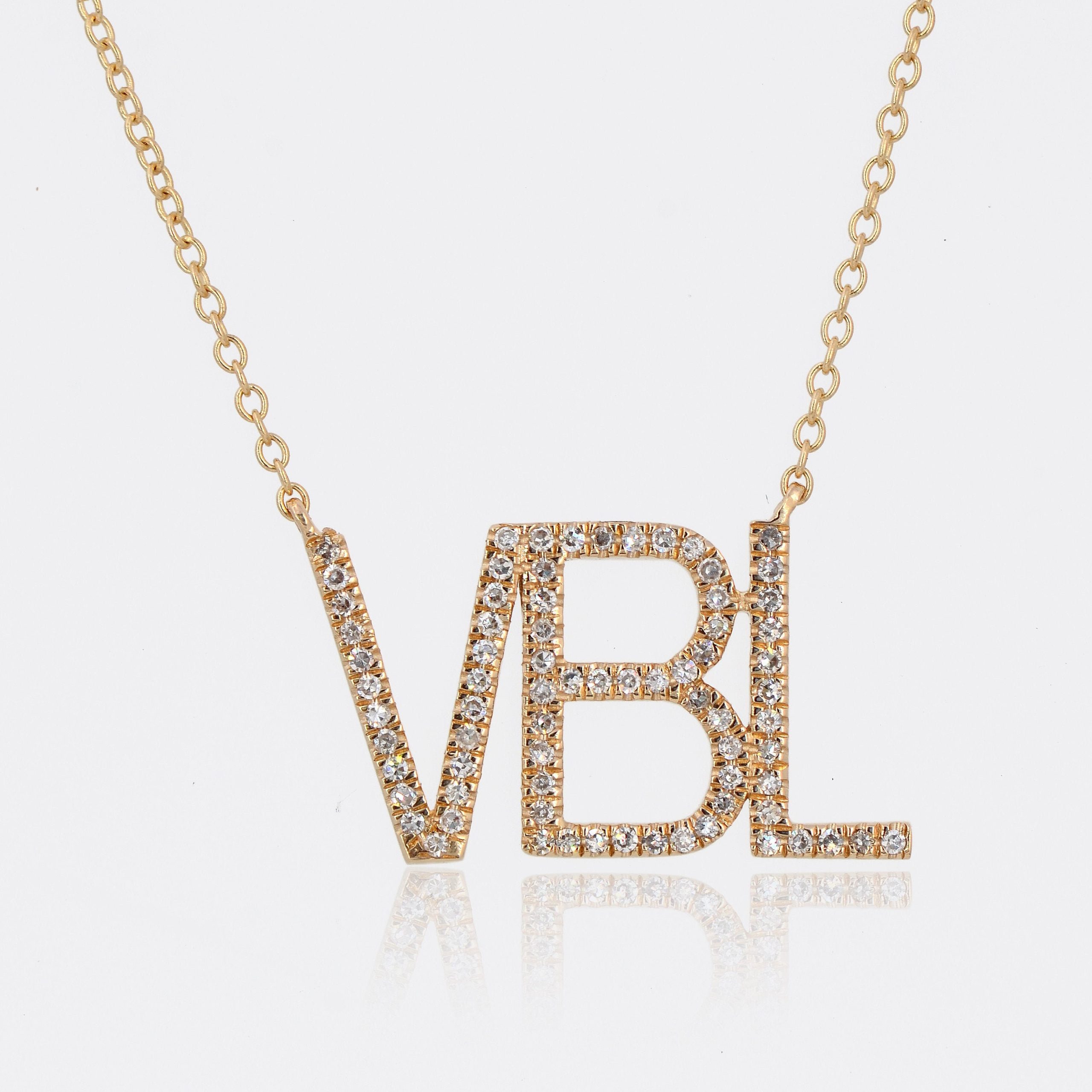 diamond block letter necklace scaled
