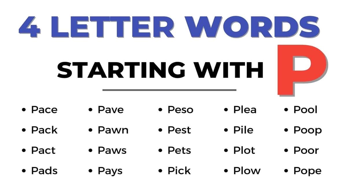 Four Letter Words That Start With Po