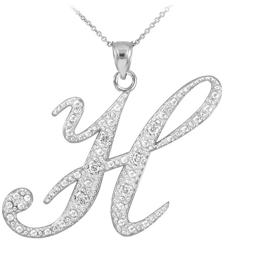letter h diamond necklace