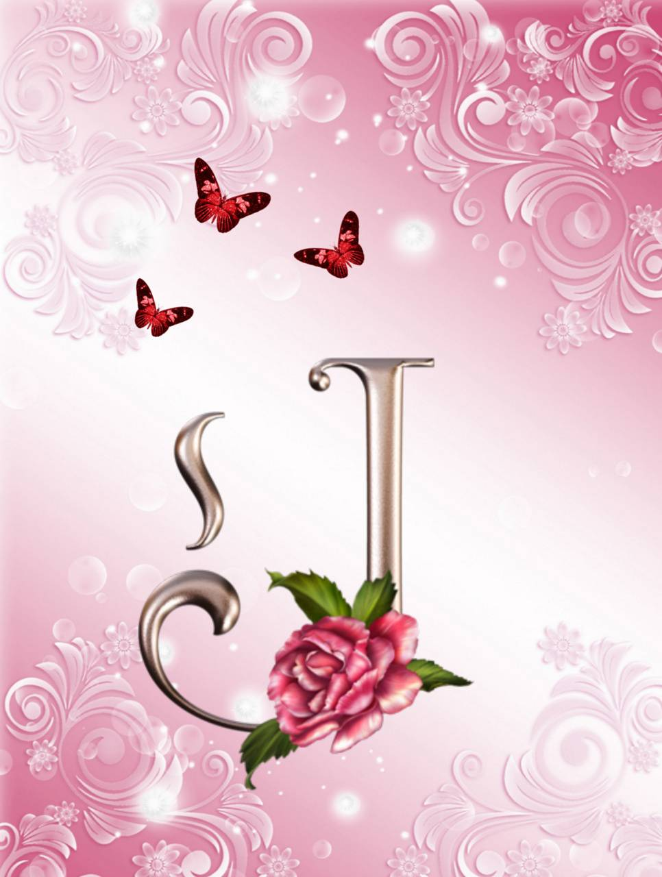 letter j wallpaper pink