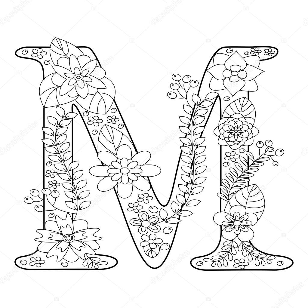 Letter M Coloring Pages For Adults