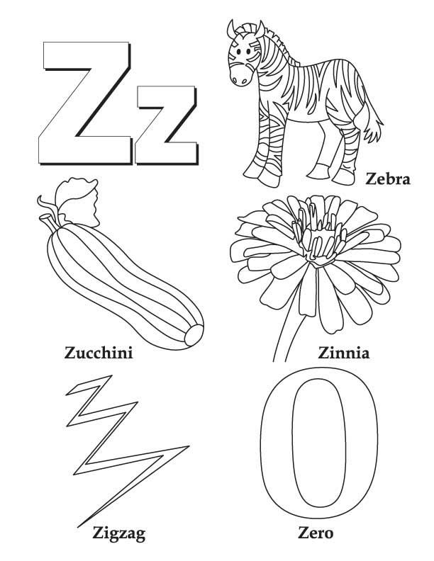 letter z coloring pages preschool