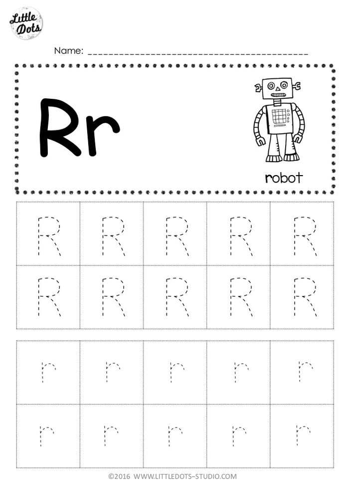 Preschool Letter R Tracing Page