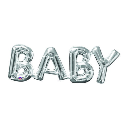 silver letter balloons baby