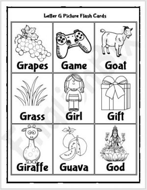 Things That Start With Letter G Preschool