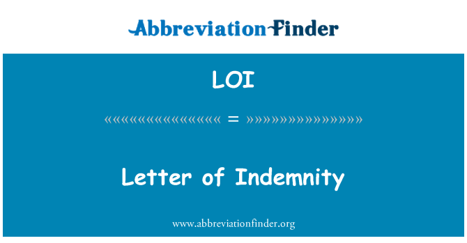 letter of indemnity adalah